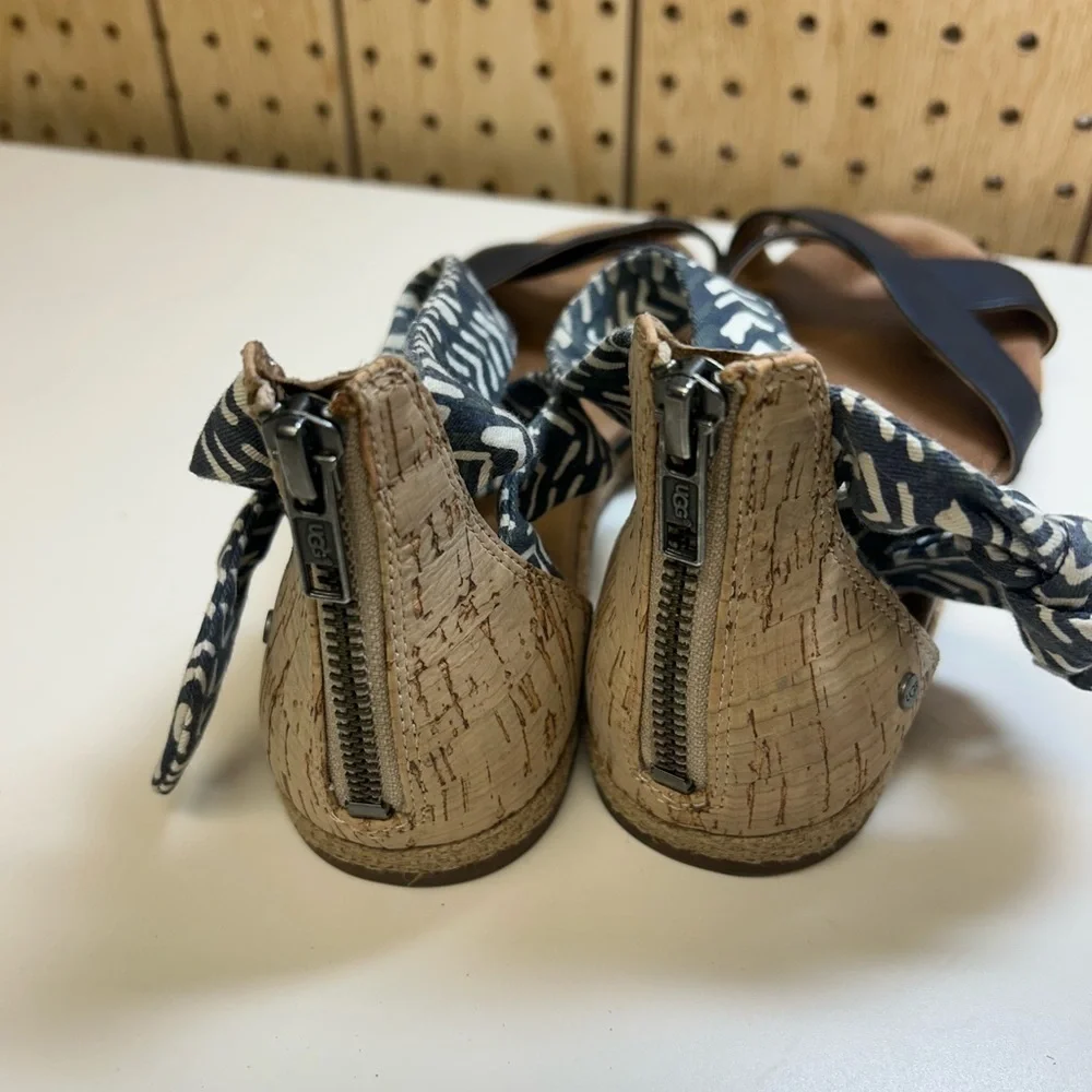 Ugg Idina Sandal Navy Leather Cross Strap